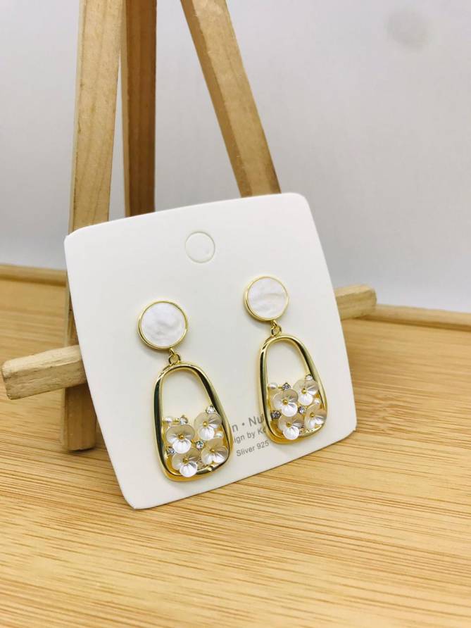 2 AD Diamond Steel And Rose Gold Party Wear Earrings Manufacturers
